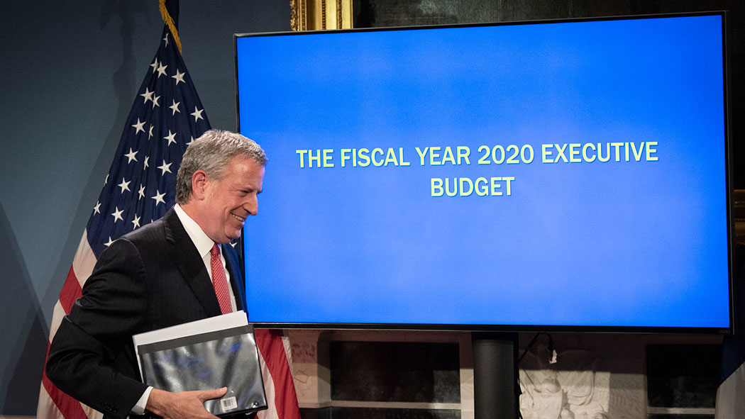 Mayor Bill de Blasio announces his Fiscal Year 2020 Executive Budget.