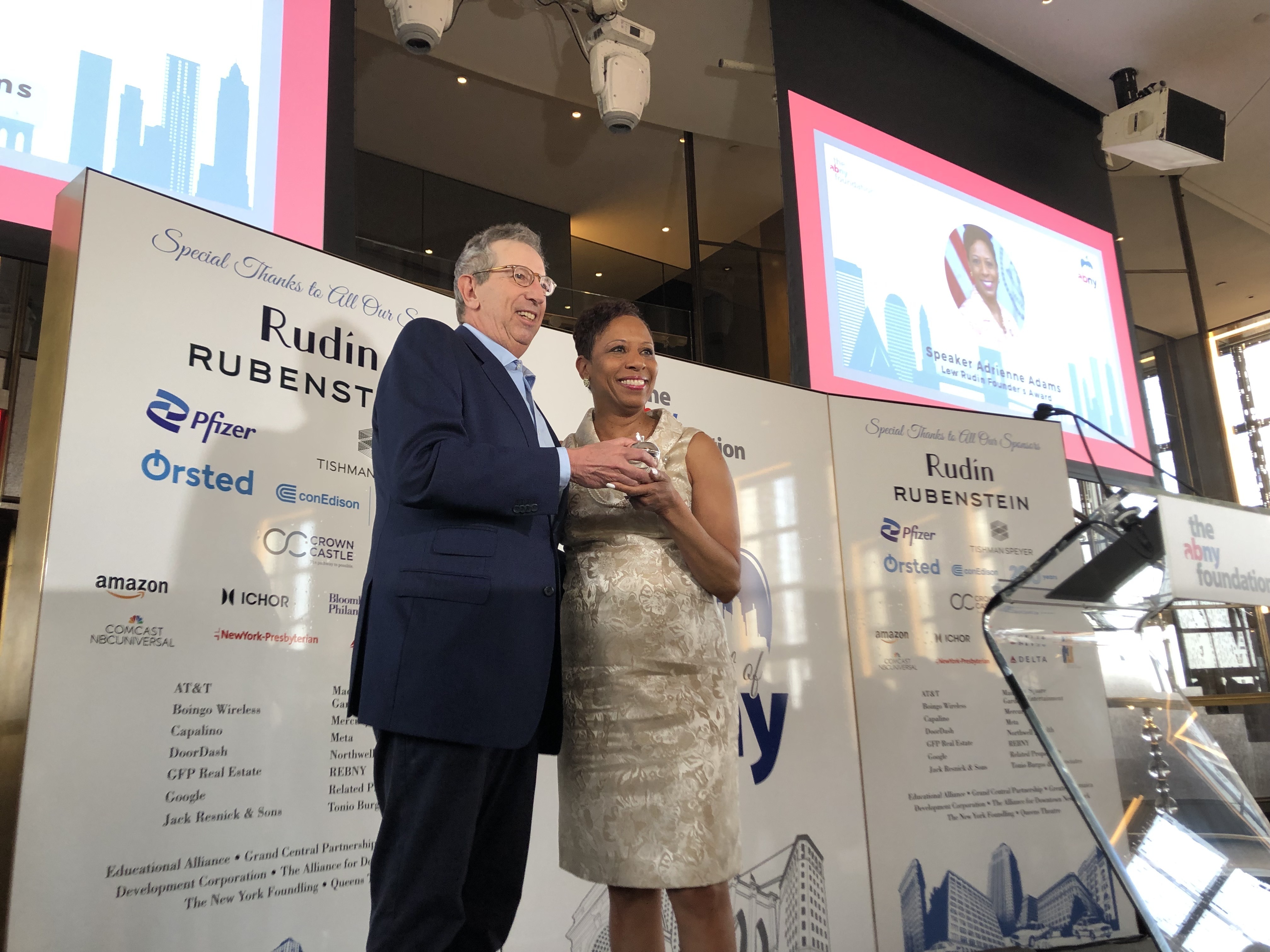 New York City Council Speaker Adrienne Adams is honored by the Association for a Better New York.