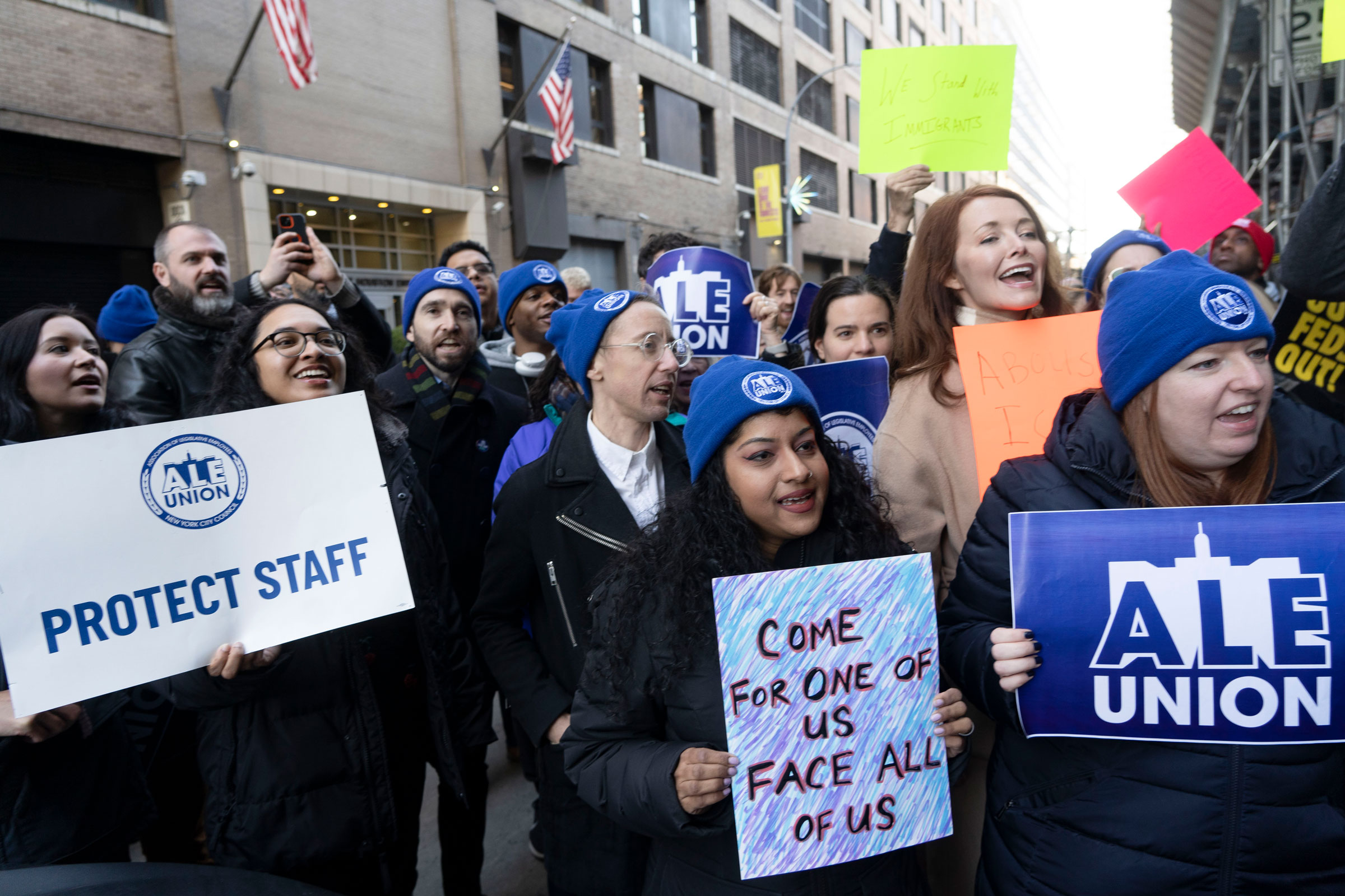 The City Council staff union and City Council members held a rally to call for Rubio’s release on Jan. 13.