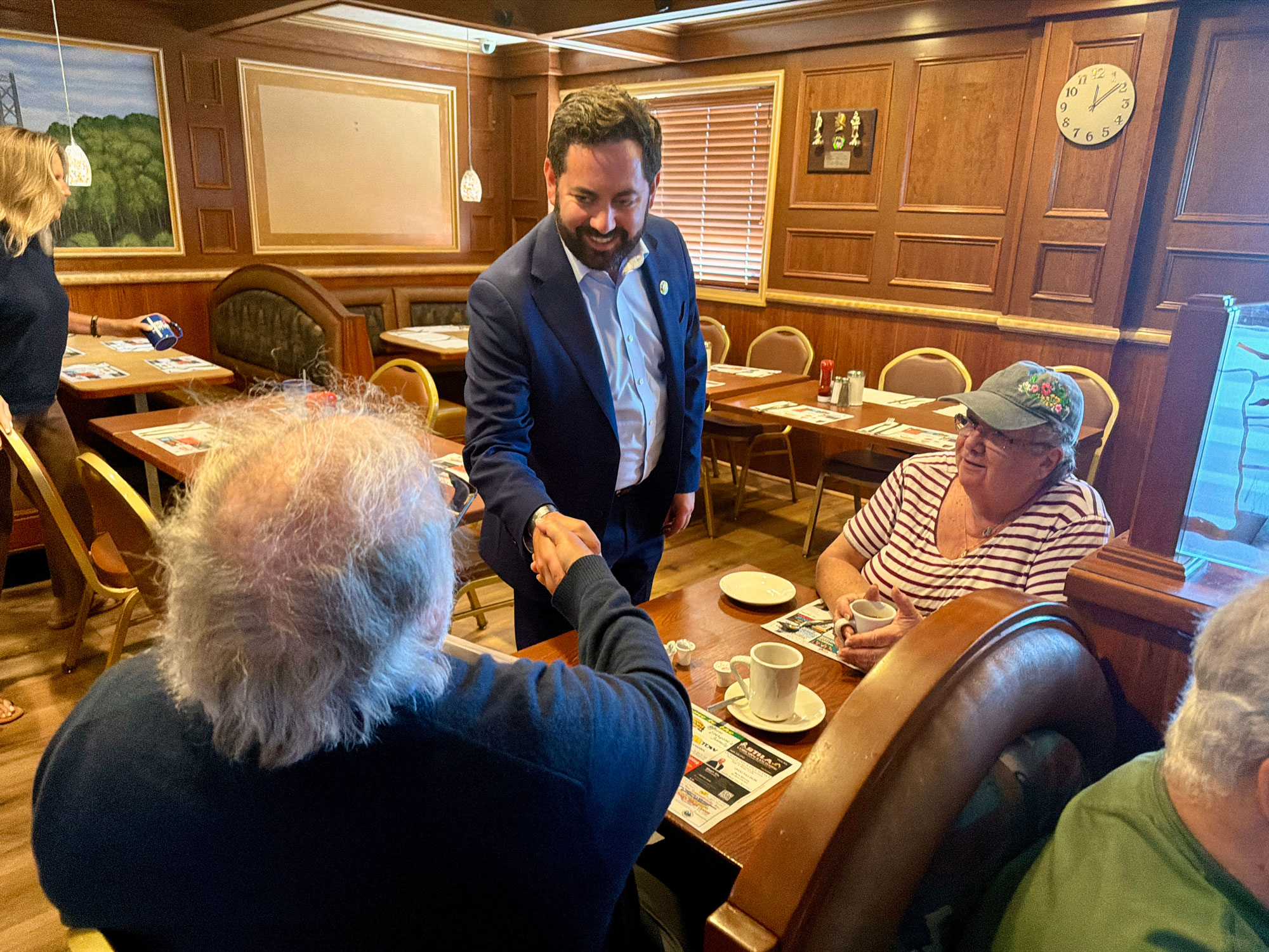 Rep. Mike Lawler visited the Stony Point Family Diner in September.
