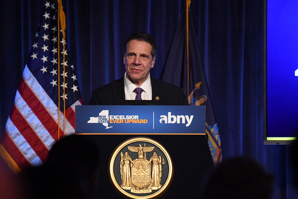 Gov. Andrew Cuomo makes an announcement at the Association for a Better New York breakfast on April 5, 2018.