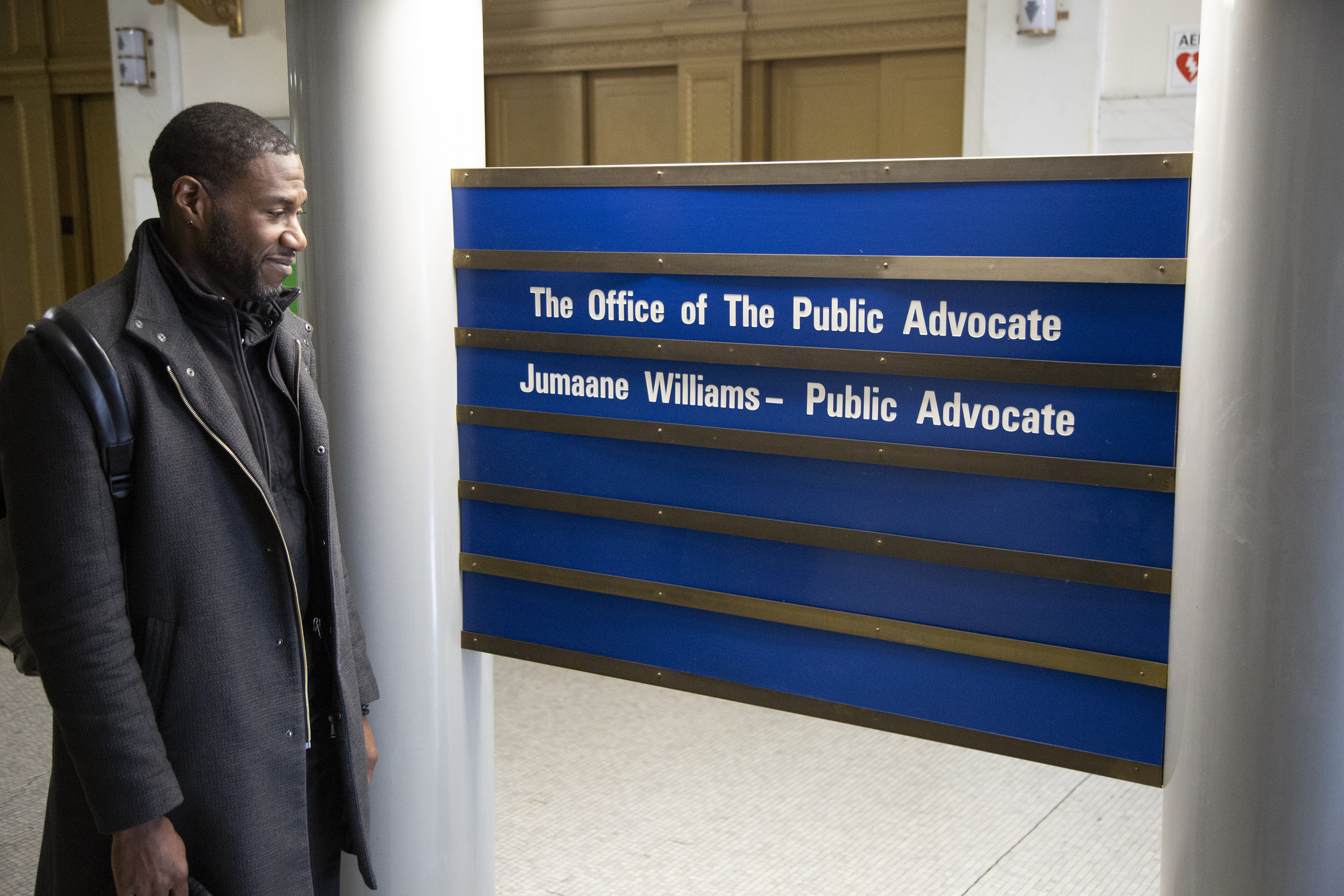 Public advocate-elect Jumaane Williams visits his new office for the first time.