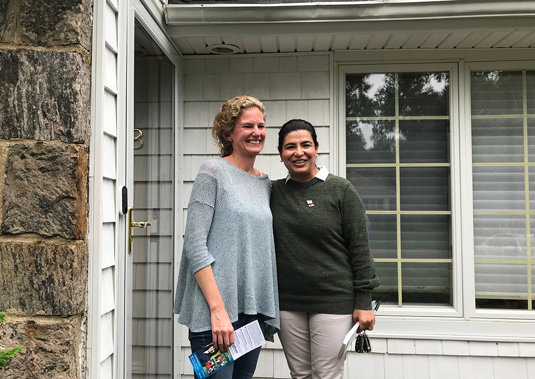 Anna Kaplan with a supporter