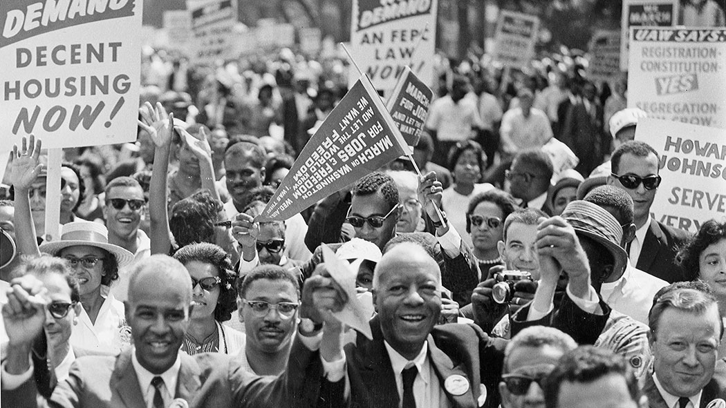 A. Philip Randolph, organizer of the demonstration and veteran labor leader who helped to found the Brotherhood of Sleeping Car Porters, American Federation of Labor, and a former vice president of the American Federation of Labor and Congress of Industri