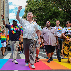 Assemblyman Daniel O’Donnell marching in pride parade