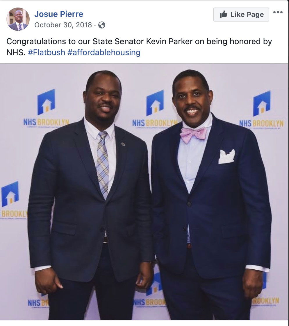 Josh Pierre with state Sen. Kevin Parker.