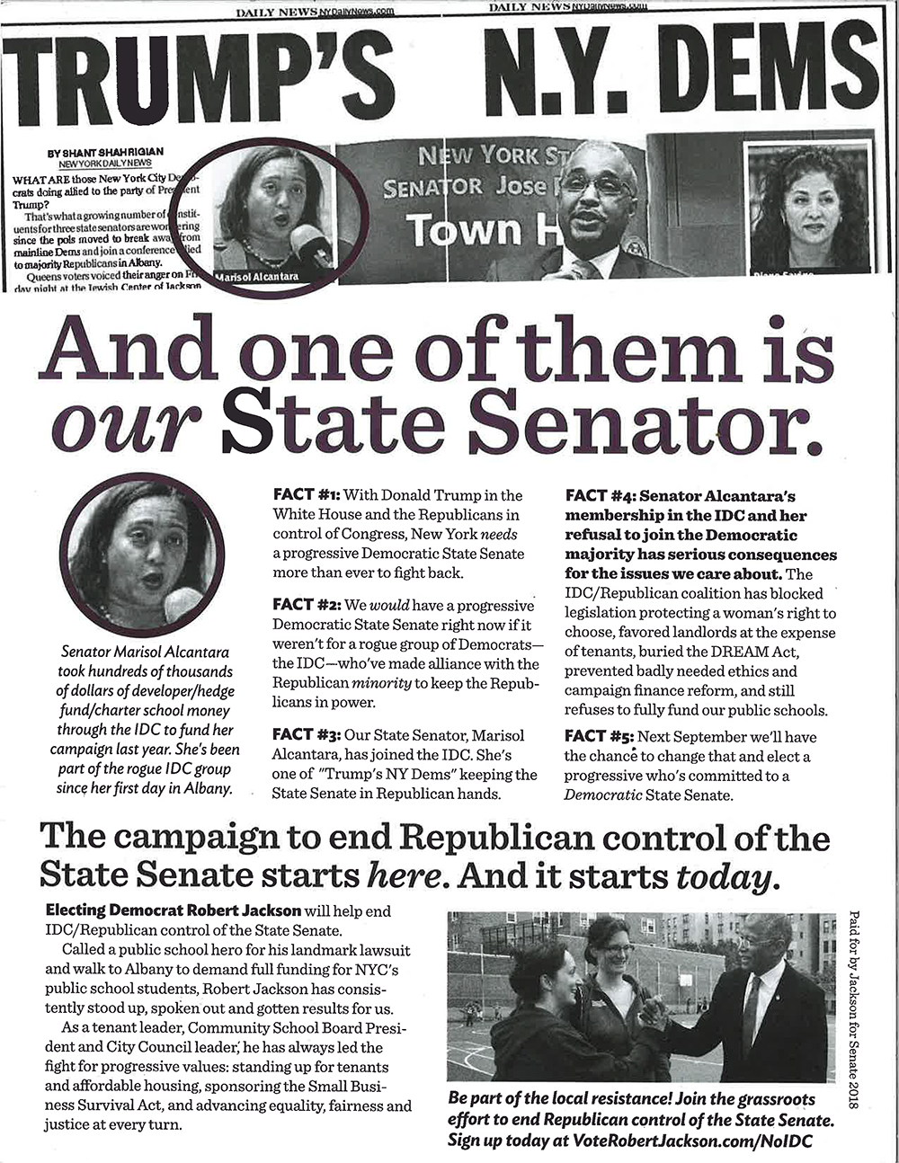 Robert Jackson 'Trump's Democrats' flier.