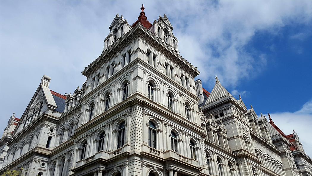 The New York state Capitol building in Albany.