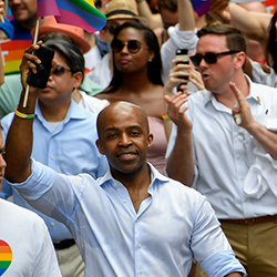 Counsel to the Governor Alphonso David marching in the gay pride parade Counsel to the Governor Alphonso David marching in the gay pride parade