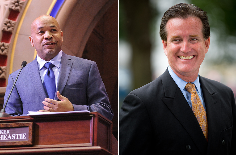 New York Assembly Speaker Carl Heastie and state Senate Minority Leader John Flanagan