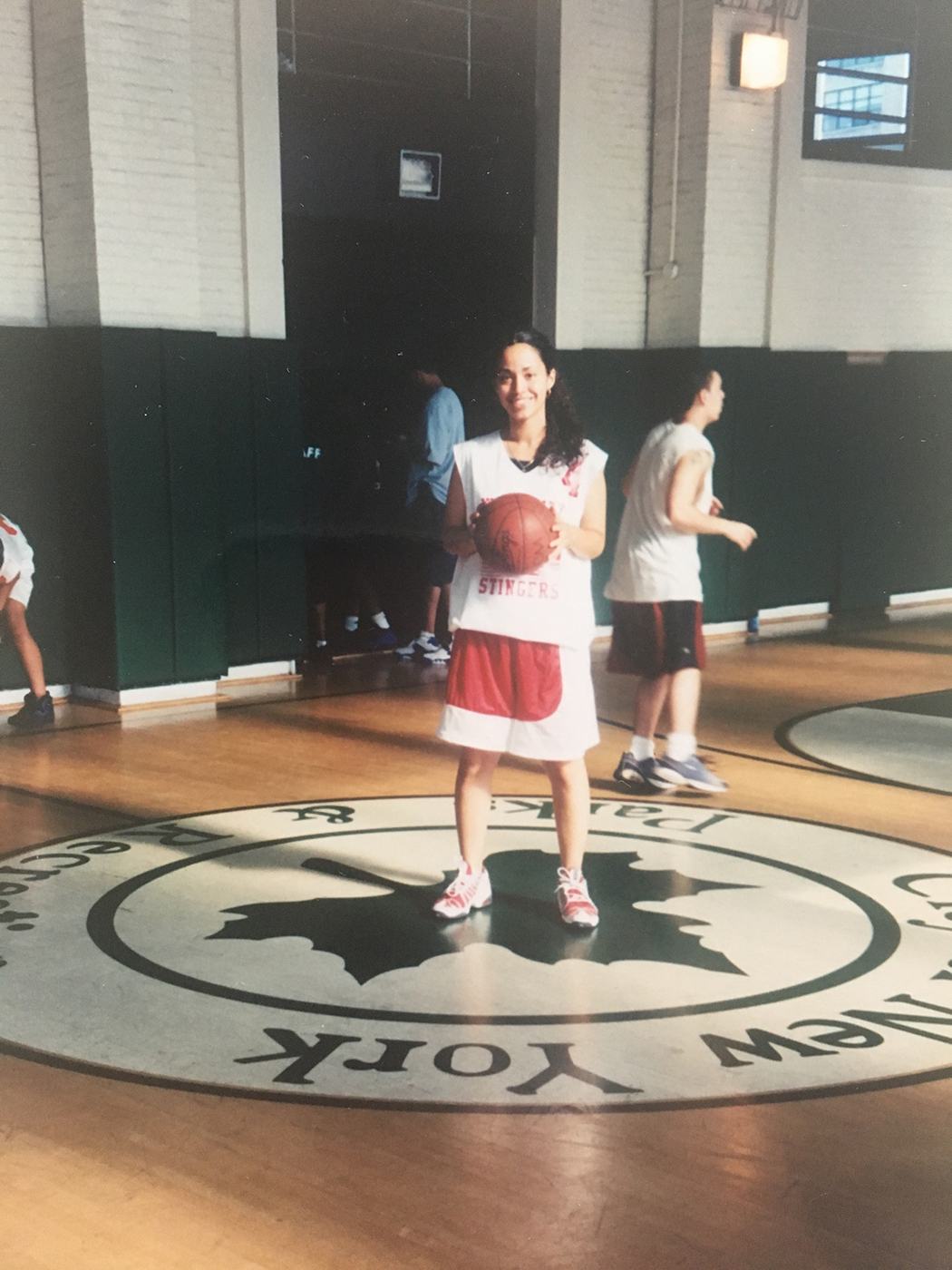 New York City Councilwoman Carlina Rivera playing basketball