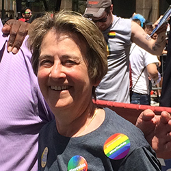 Assemblywoman Deborah Glick marching in the pride parade