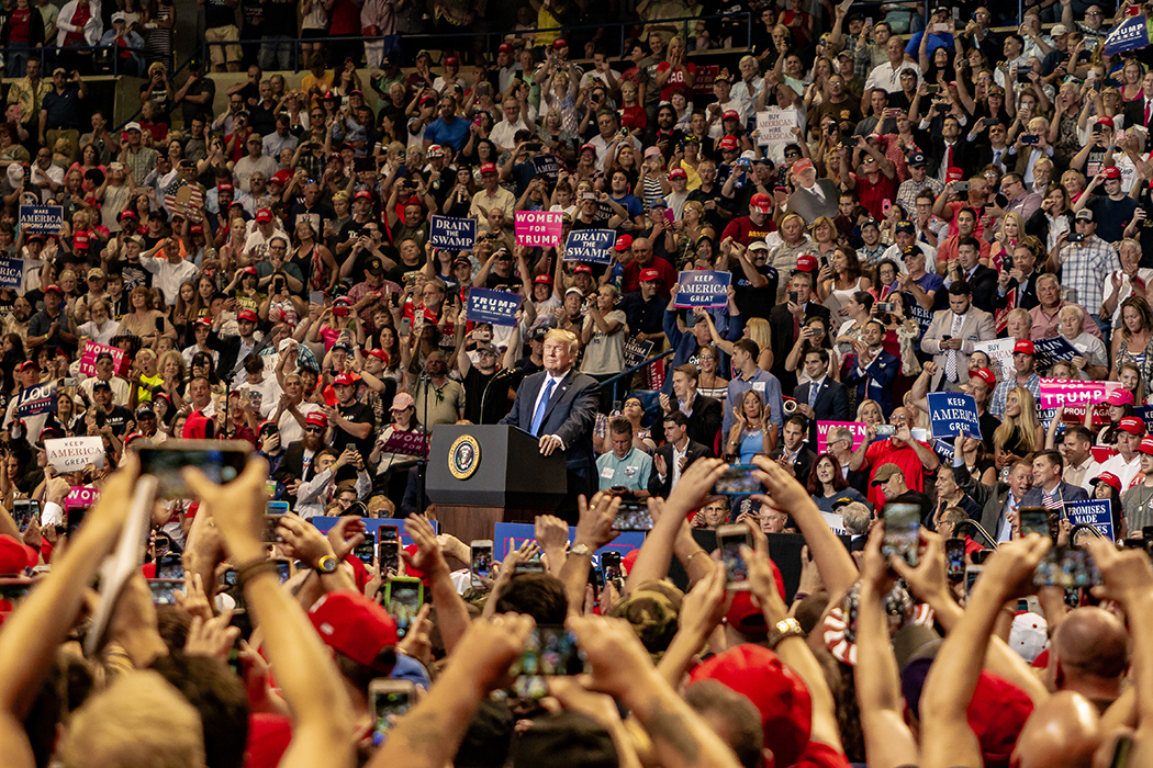 Donald Trump speaks at a campaign rally