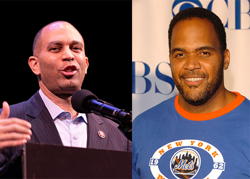 Rep. Hakeem Jeffries (left) and actor Victor Williams (right)