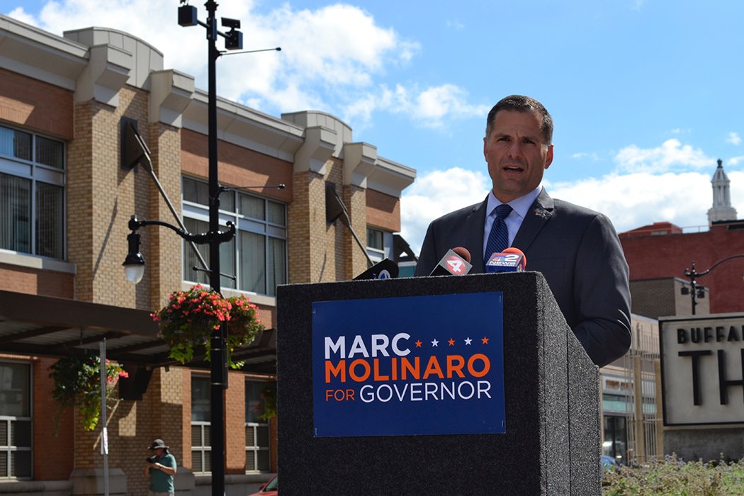 Marc Molinaro campaigns in Buffalo.