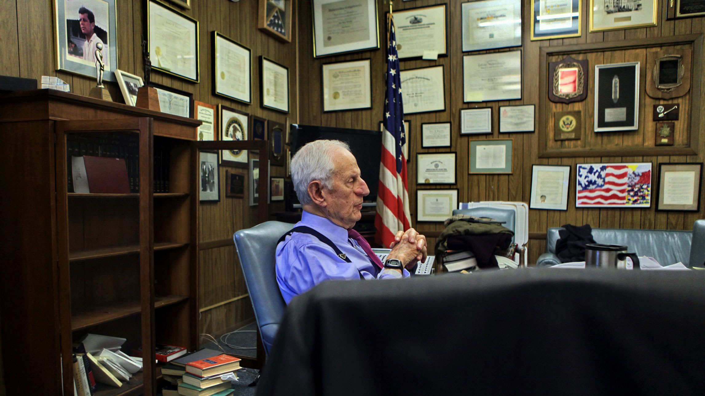 Former Manhattan DA Robert Morgenthau in his office, prior to stepping down.