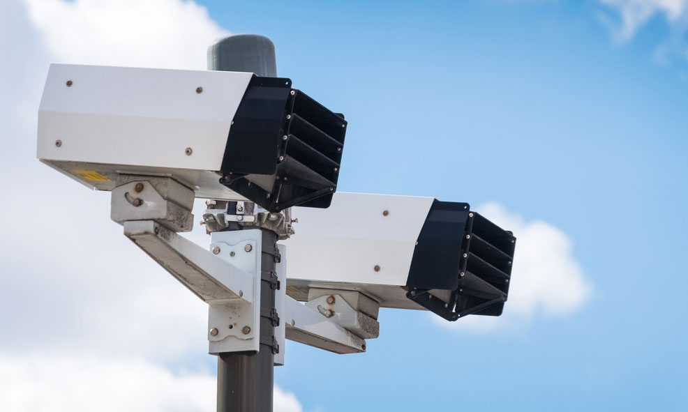 Speed cameras looking down on the action.