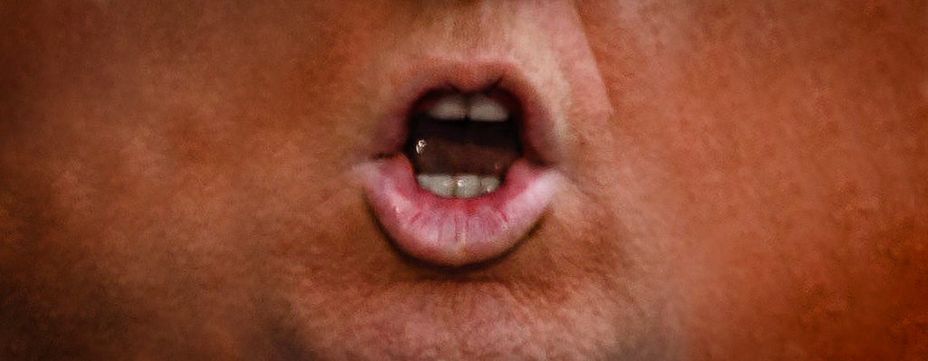 Close-up of Donald Trump's mouth Close-up of Donald Trump's mouth