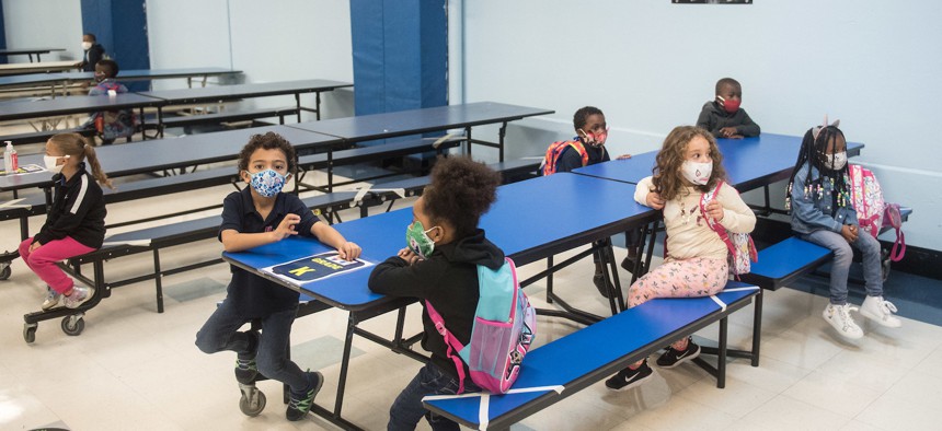 Students at P.S. 188 The Island School on September 29th.