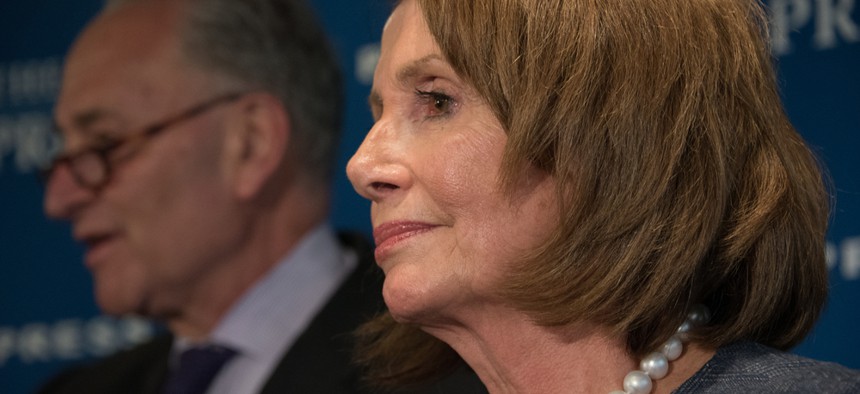 U.S. House Minority Leader Nancy Pelosi speaks at a press conference at the National Press Club in February in Washington.