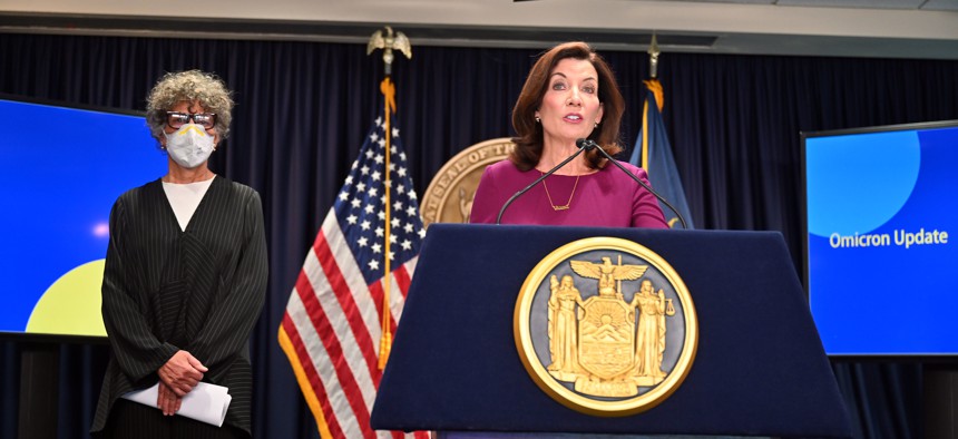 Gov. Kathy Hochul and Acting State Health Commissioner Dr. Mary T. Bassett give an update on the Omicron variant in New York.
