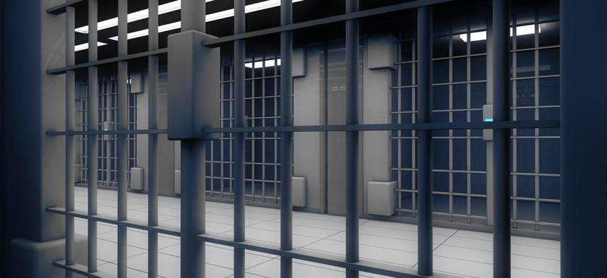 A corridor inside a correctional facility
