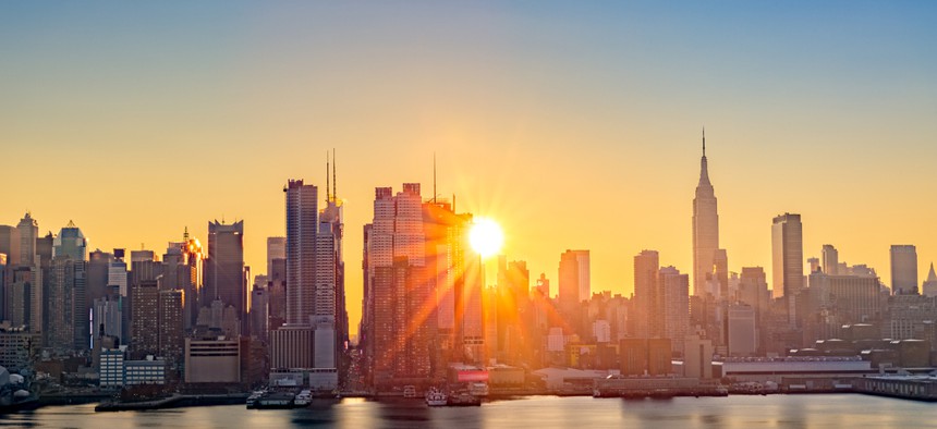 A sunrise in Manhattan