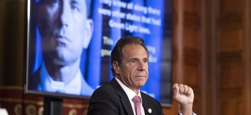 New York Gov. Andrew Cuomo at press conference.