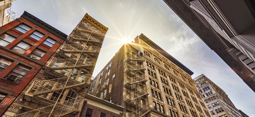 Buildings in New York City. 
