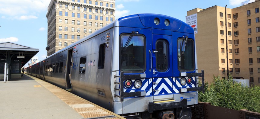 A Metro North commuter train