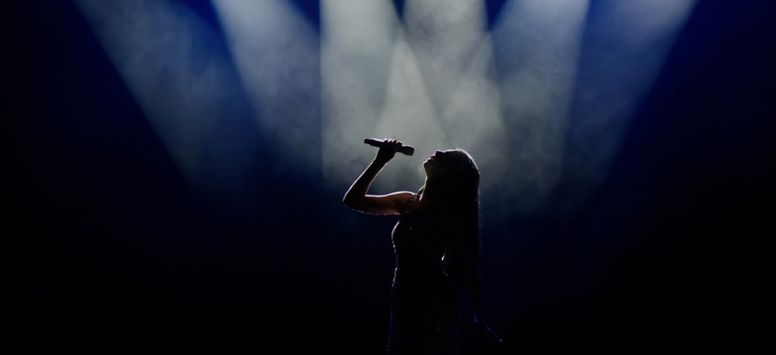 An opera singer on stage