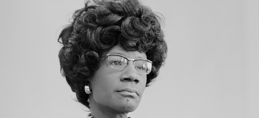 Congress Member Shirley Chisholm announces her candidacy to run for president on January 25, 1972.