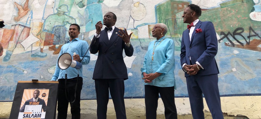 Yusef Salaam (center) with C. Virginia Fields and Al Taylor