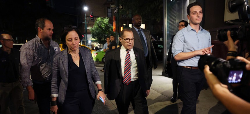 Amy Rutkin, left, has worked for Rep. Jerry Nadler, center, for decades.