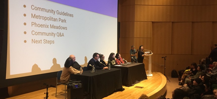 State Sen. Jessica Ramos moderated a town hall for two competing plans proposed in Queens.