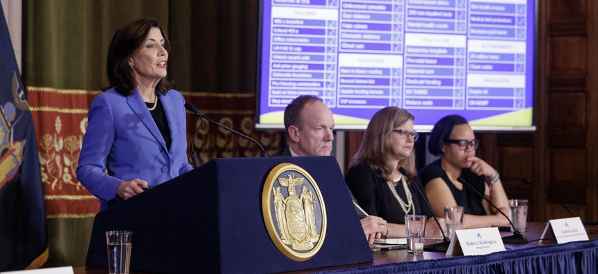 Gov. Kathy Hochul announced a conceptual budget agreement with legislative leaders on April 15, 2024. The final budget included a number of the governor and lawmakers’ top priorities, but not everything made it in.