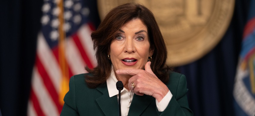 A majority of registered voters said they would not vote to reelect Gov. Kathy Hochul.