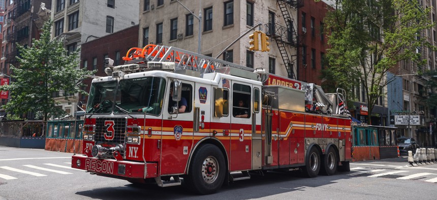 An FDNY truck is seen in Manhattan on July 5, 2024.