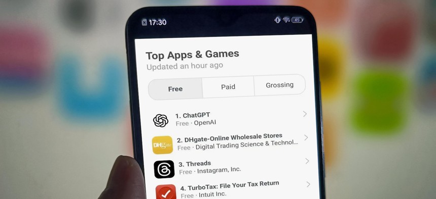 An mobile app store listing