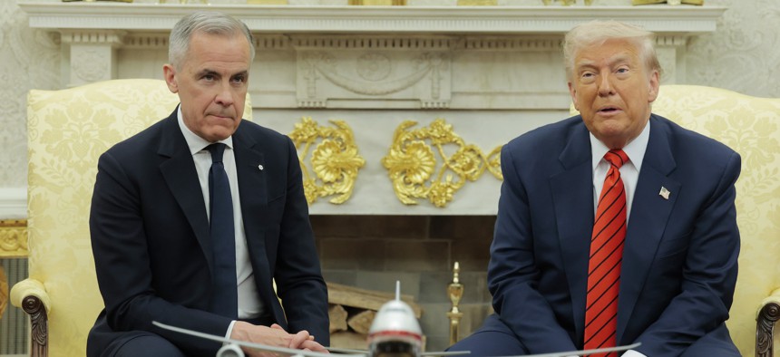 Canadian Prime Minister Mark Carney meets with President Donald Trump in the White House on May 6, 2025.