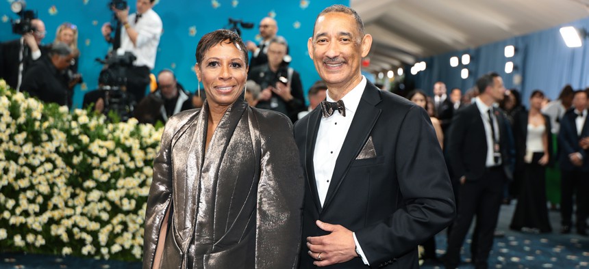 New York City Council Speaker Adrienne Adams, with her husband Joseph J. Adams.
