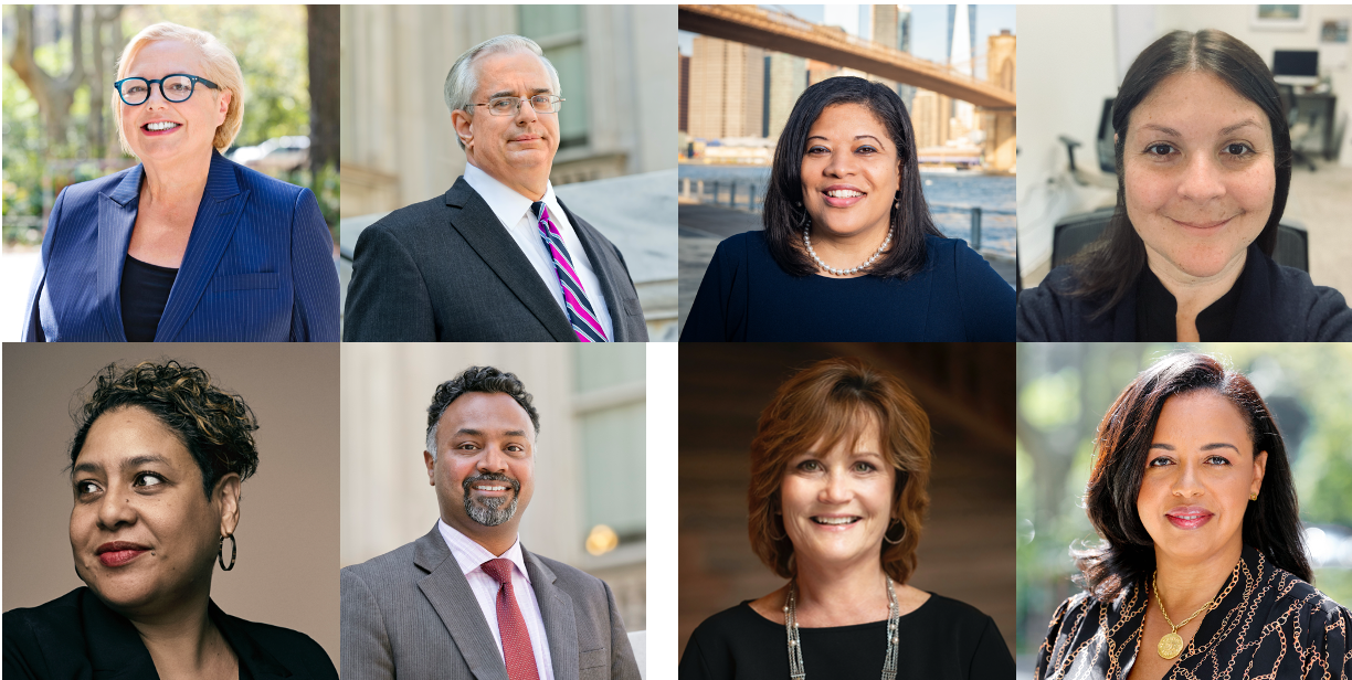 Top (left to right): Emily Giske, Mike Keogh, Juanita Scarlett, and Samara Daly; Bottom (left to right): Teresa Gonzalez, John Albert, Anne Marie Anzalone, and Violet Moss Bolton St. Johns
