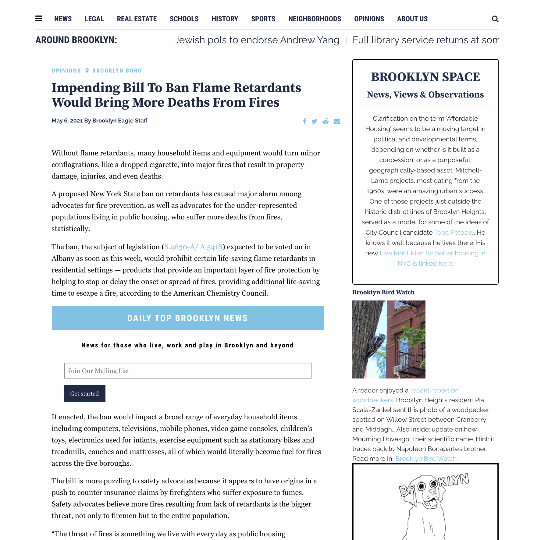 Screenshot of the deleted Brooklyn Eagle story. Screenshot of the deleted Brooklyn Eagle story.