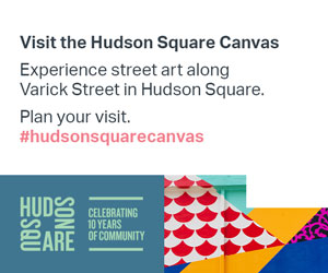 Visit the Hudson Square Canvas. Experience street art along Varick Street in Hudson Square. Plan your visit #hudsonsquarecanvas