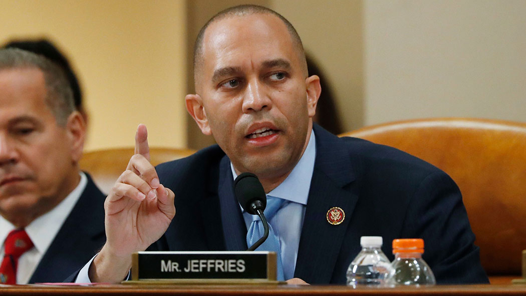 Rep. Hakeem Jeffries speaks during a House Judiciary Committee markup of the articles of impeachment against President Donald Trump. Rep. Hakeem Jeffries speaks during a House Judiciary Committee markup of the articles of impeachment against President Donald Trump.