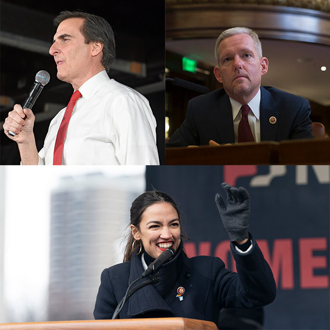 Sen. Michael Gianaris, New York City Councilman Jimmy Van Bramer, and Rep. Alexandria Ocasio-Cortez. Sen. Michael Gianaris, New York City Councilman Jimmy Van Bramer, and Rep. Alexandria Ocasio-Cortez.