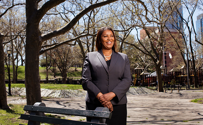 letitia james in a park