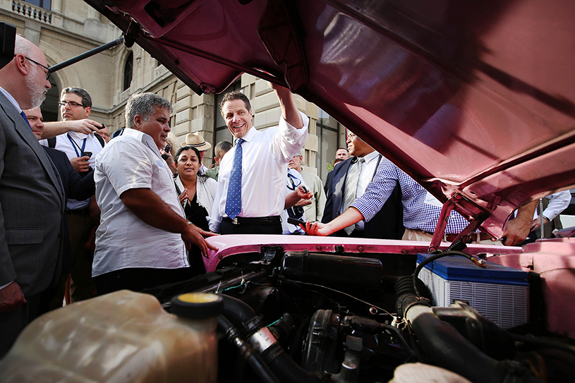 Andrew Cuomo in a car