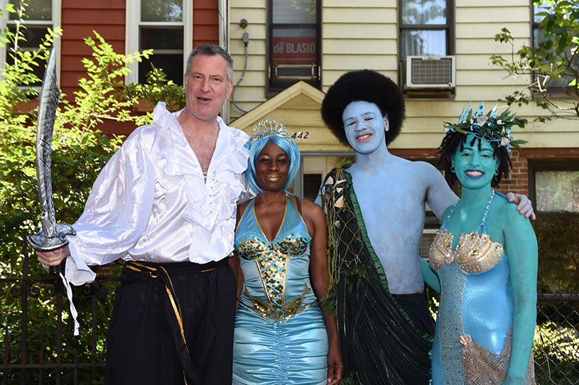 Bill de Blasio at the Mermaid Parade