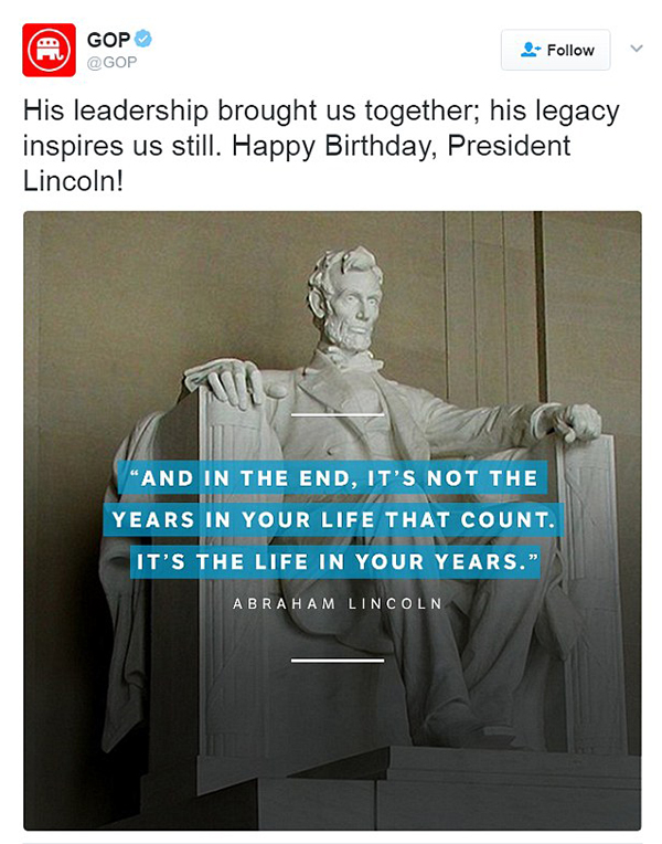 gop abraham lincoln tweet